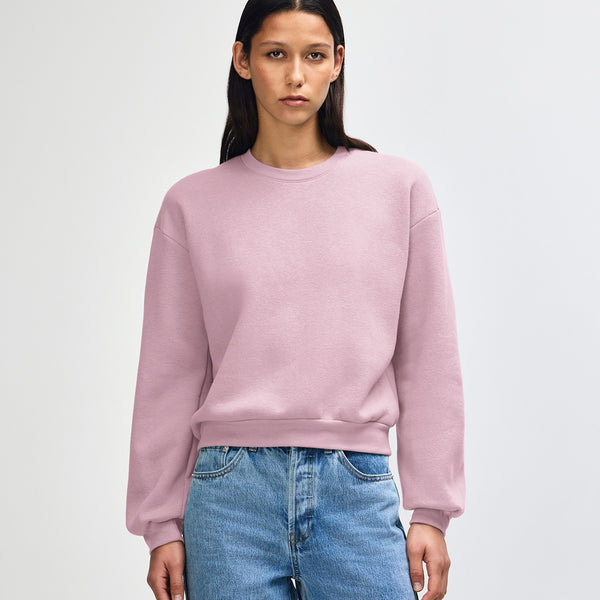 American Apparel RF494 Boxy Cropped Crewneck (Blush)