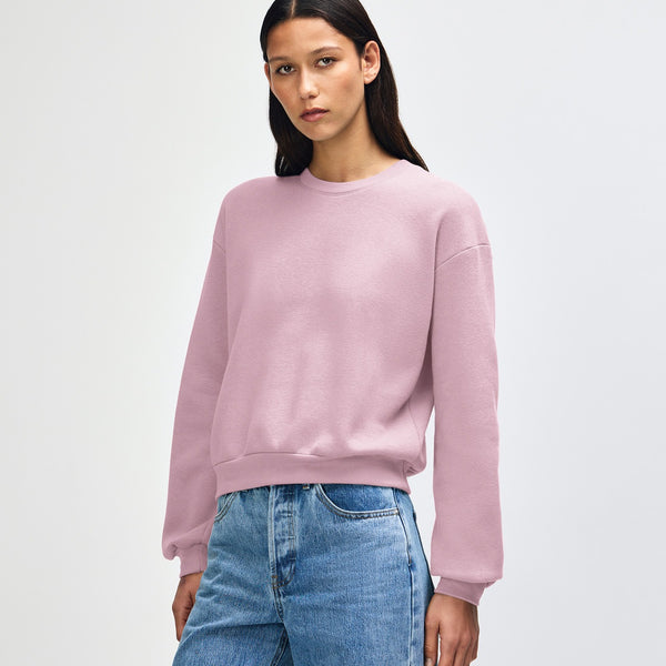 American Apparel RF494 Boxy Cropped Crewneck (Blush)