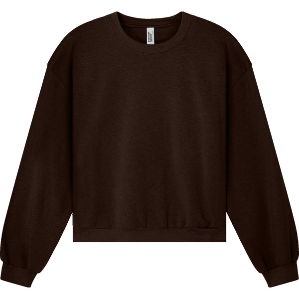 American Apparel RF494 Boxy Cropped Crewneck (Brown)