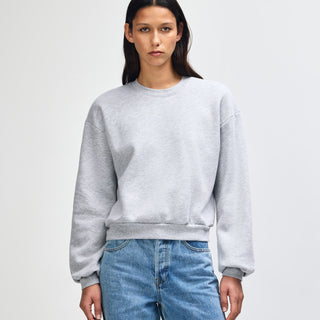 American Apparel RF494 Boxy Cropped Crewneck (Heather Grey)