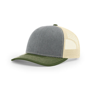 Richardson Trucker (Heather Grey/Birch/Army Olive)