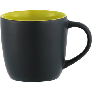 Printwear Riviera Electric 11oz Ceramic Mug (Black w/Lime Green Lining)