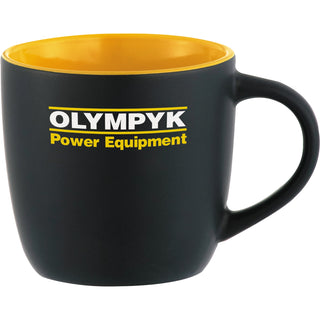 Printwear Riviera Electric 11oz Ceramic Mug (Black w/Yellow Lining)