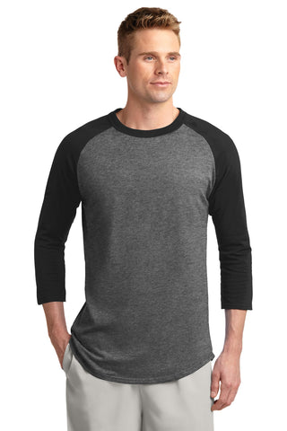 Sport-Tek Colorblock Raglan Jersey (Dark Heather Grey/ Black)