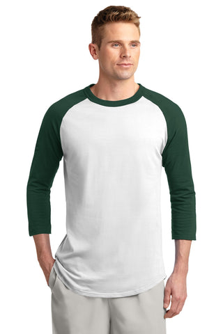 Sport-Tek Colorblock Raglan Jersey (White/ Forest)