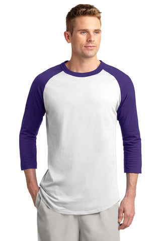 Sport-Tek Colorblock Raglan Jersey (White/ Purple)