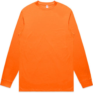 AS Colour 5054F Block Safety L/S Tee - Front View | color:Safety Orange|view:front