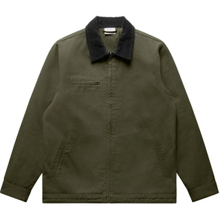 AS Colour 5533 Canvas Cord Collar Jacket - Front View | color:Army|view:front