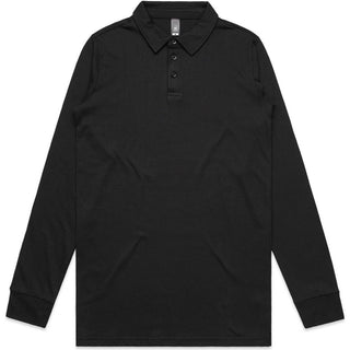 AS Colour 5404 Chad L/S Polo - Front View | color:Black|view:front