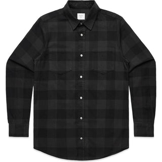 AS Colour 5417 Check Shirt - Front View | color:Coal/Black|view:front