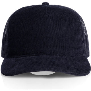 AS Colour 1157 Class Cord Trucker Cap - Front View | color:Midnight Blue|view:front