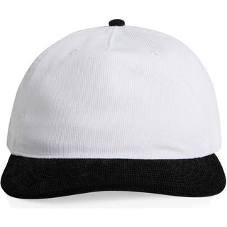 AS Colour 1159 Class Cord Two-Tone Cap - Front View | color:White/Black|view:front
