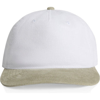 AS Colour 1159 Class Cord Two-Tone Cap - Front View | color:White/Eucalyptus|view:front