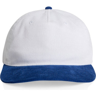 AS Colour 1159 Class Cord Two-Tone Cap - Front View | color:White/Liberty|view:front