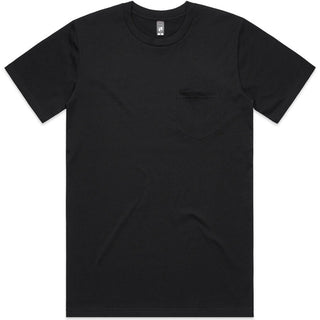 AS Colour 5027 Classic Pocket Tee - Front View | color:Black|view:front