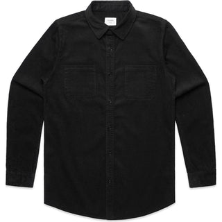 AS Colour 5419 Cord Shirt - Front View | color:Black|view:front