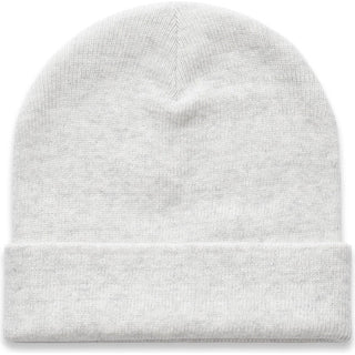 AS Colour 1107 Cuff Beanie - Front View | color:White Marle|view:front