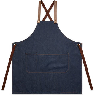 AS Colour 1084 Denim Apron - Front View | color:Indigo|view:front