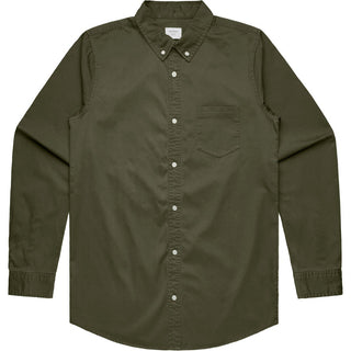 AS Colour 5414 Denim Wash Shirt - Front View | color:Army|view:front