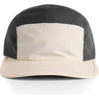 AS Colour 1105 Finn Two-Tone Nylon Cap - Front View | color:Ecru/Coal|view:front