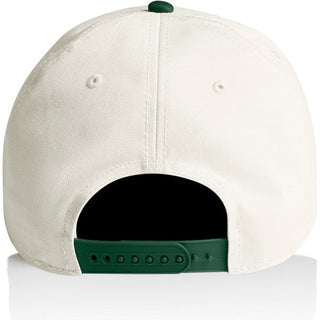 AS Colour 1165 Frame Two-Tone Cap - Back View | color:Natural/Forest|view:back