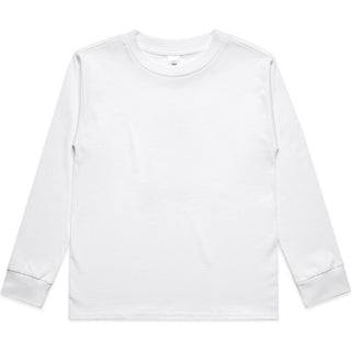 AS Colour 3062 Kids Classic L/S Tee - Front View | color:White|view:front