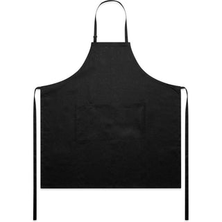 AS Colour 1086 Linen Apron - Front View | color:Black|view:front