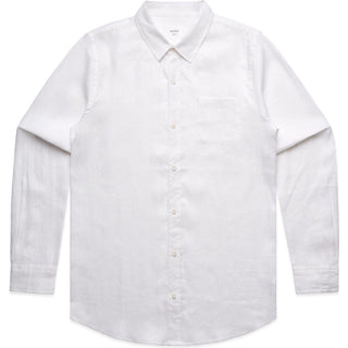 AS Colour 5418 Linen Shirt - Front View | color:White|view:front