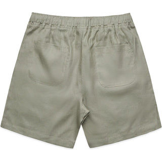 AS Colour 5919 Linen Shorts 18" - Back View | color:Eucalyptus|view:back