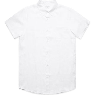AS Colour 5420 Linen S/S Shirt - Front View | color:White|view:front