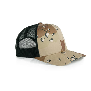 AS Colour 1191C Mesh Contrast Camo Cap - Side view | color:Desert Camo/Black|view:side