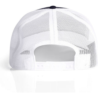 AS Colour 1191 Mesh Contrast Trucker Cap - Back View | color:Ink Blue/White|view:back