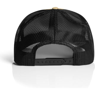 AS Colour 1191 Mesh Contrast Trucker Cap - Back View | color:Khaki/Black|view:back