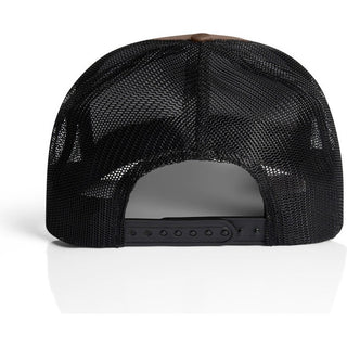 AS Colour 1191 Mesh Contrast Trucker Cap - Back View | color:Walnut/Black|view:back