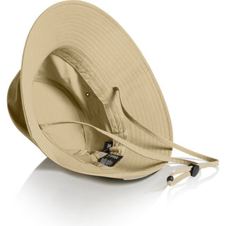 AS Colour 1174 Nylon Wide Brim Bucket Hat - Back View | color:Khaki|view:back