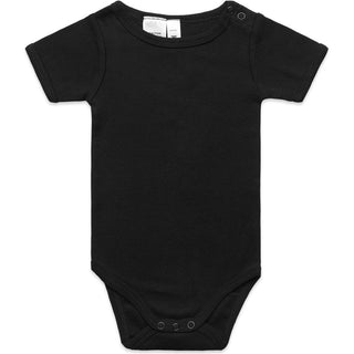 AS Colour 3003 Organic Infant Mini-Me One-Piece - Front View | color:Black|view:front
