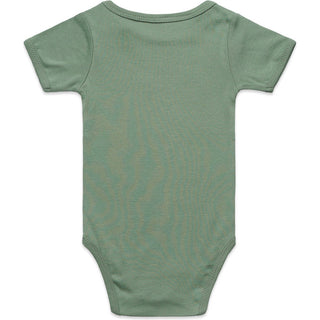 AS Colour 3003 Organic Infant Mini-Me One-Piece - Back View | color:Sage|view:back