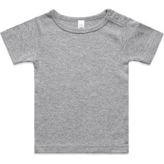 AS Colour 3001 Organic Infant Wee Tee - Front View | color:Grey Marle|view:front