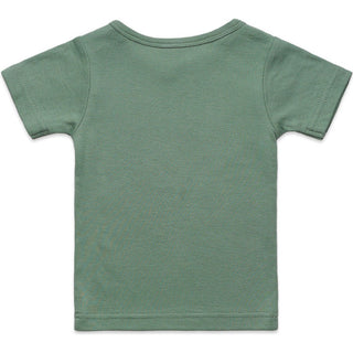 AS Colour 3001 Organic Infant Wee Tee - Back View | color:Sage|view:back