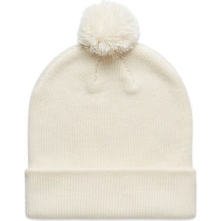 AS Colour 1124 Pom Pom Beanie - Front View | color:Ecru|view:front