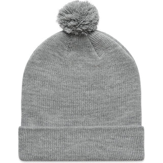 AS Colour 1124 Pom Pom Beanie - Front View | color:Grey Marle|view:front