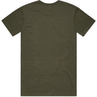 AS Colour 5001M Staple Marle Tee - Back View | color:Army Marle|view:back