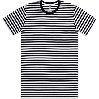 AS Colour 5028 Staple Stripe Tee - Front View | color:Black/White|view:front