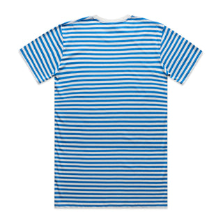 AS Colour 5028 Staple Stripe Tee - Back View | color:Natural/Mid Blue|view:back