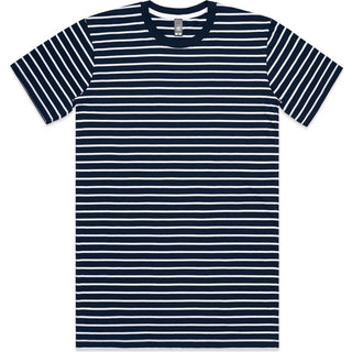 AS Colour 5028 Staple Stripe Tee - Front View | color:Navy/White|view:front