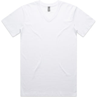 AS Colour 5001V Staple V Neck Tee - Front View | color:White|view:front