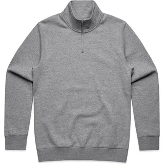 AS Colour 5125 Stencil Half Zip Crew - Front View | color:Grey Marle|view:front