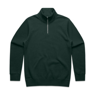 AS Colour 5125 Stencil Half Zip Crew - Front View | color:Pine Green|view:front