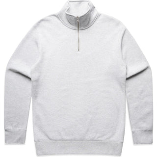 AS Colour 5125 Stencil Half Zip Crew - Front View | color:White Marle|view:front