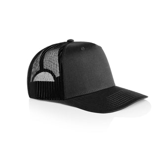 AS Colour 1110 Stock Contrast Trucker - Side view | color:Coal/Black|view:side